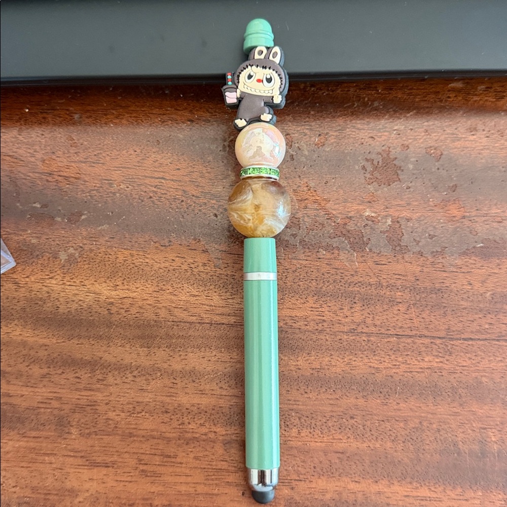Labubu Character on a Green Stylus Pen